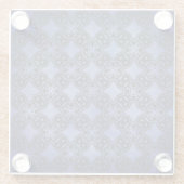 ブラック&ブルーダイヤモンドチェーンパターンガラスコースター ガラスコースター (裏面)