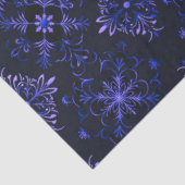 ブラック&ブルーフローラスノーフレーククリスマス 薄葉紙 (詳細)