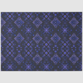 ブラック&ブルーフローラスノーフレーククリスマス 薄葉紙