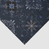 ブラック&ブルーフローラスノーフレーククリスマス 薄葉紙 (詳細)