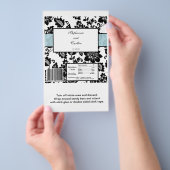 ブラック/ブルーフローラダマスクウェディングハーシーのラッパー チラシ (ハンドル)