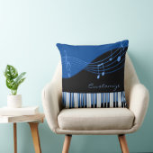 ブラック&ブルーミュージカルメロディ装飾用クッション クッション (椅子)