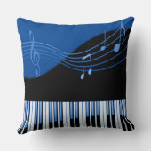 ブラック&ブルーミュージカルメロディ装飾用クッション クッション (裏面)