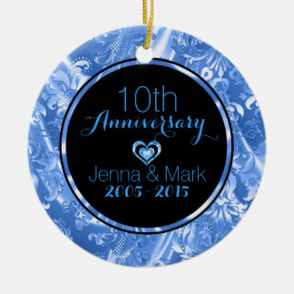 ブラック&ブルー50周年結婚オーナメント セラミックオーナメント