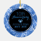 ブラック&ブルー50周年結婚オーナメント セラミックオーナメント (裏面)