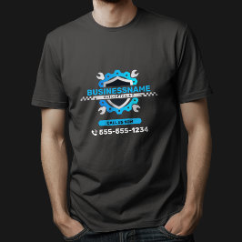 ブラック&ブルー カー用品 自動車整備 車の修理 Tシャツ