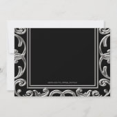 ブラック、ブルー、シルバーの双子の男の子のベビーシャワー 招待状 (裏面)