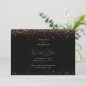 ブラック&ブロンズギラギラSave the Date ゴージャス 招待状 (スタンド正面)