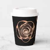 ブラック(ブロンズバラ模様) 紙コップ (左)