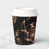 ブラック(ブロンズバラ模様) 紙コップ (右)