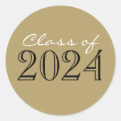 ブラック&ブロンズ卒業封筒用シールシール ラウンドシール (正面)