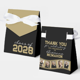 ブラック&ブロンズ金ゴールドフォトコラージフィルムストリップ フェイバーボックス