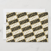 ブラック&ブロンズ金ゴールド3写真卒業招待状 招待状 (裏面)