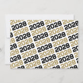 ブラック&ブロンズ金ゴールド3写真卒業招待状 招待状 (裏面)