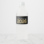 ブラック & ブロンズ 卒業 水ボトル ラベル (正面)