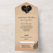 ブラック・ブロークン・ハート・セカ結婚ンド・マリッジ オールインワン招待状 (内側)