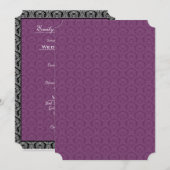 ブラック&プラムペイズリーダマスクウェディングメニュー メニュー (正面/裏面)