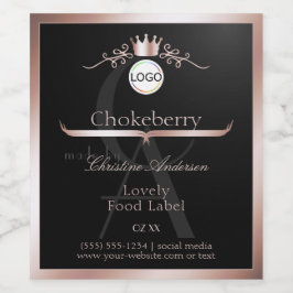 ブラック プロダクト ラベル ローズゴールド フレーム ロゴ モノグラム