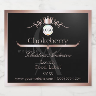 ブラック プロダクト ラベル ローズゴールド フレーム ロゴ モノグラム