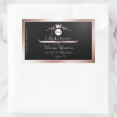 ブラック プロダクト ラベル ローズゴールド フレーム ロゴ モノグラム (バッグ)