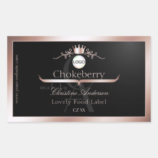 ブラック プロダクト ラベル ローズゴールド フレーム ロゴ モノグラム