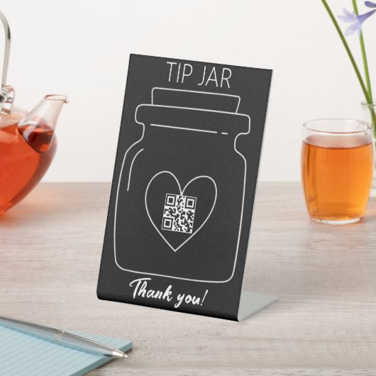 ブラック、プロフェッショナルQRコードデジタル先端JAR 台座サイン (インサイチュ)