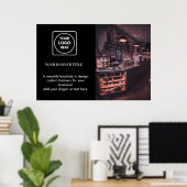 ブラック・プロモーション・ポスター | ビジネスカスタムロゴ ポスター (ホームオフィス)