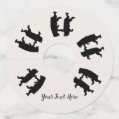 ブラック・ベアーズ踊りのシルエット ワイングラスタグ (正面)