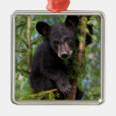 ブラック·ベア·遊カブ·イン·ツリーズ メタルオーナメント (正面)