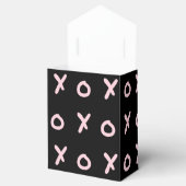 ブラック＆ベビーピンク X O XO XOのトレンディでかわいい フェイバーボックス (オープン)