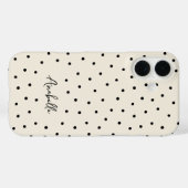ブラック&ベージュシックドットミニマリストモノグラム Case-Mate iPhoneケース (裏面 (横))