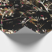 ブラック&ベージュニュートラルボホクリスマスブランチ ラッピングペーパー (角)