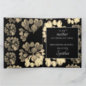 ブラック&ベージュフローラ母の日のグリーティングカード カード (内部)