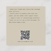 ブラック&ベージュロゴタトゥーアフターケアの手順 スクエア名刺 (裏面)