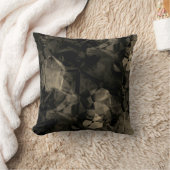 ブラック&ベージュ抽象芸術カラーブロックデザイン クッション (ブランケット)