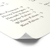 ブラック&ベージュ色モノグラム結婚のシーティングチャート ポスター (角)