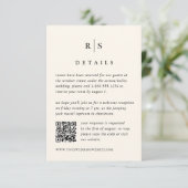 ブラック&ベージュ色結婚モノグラムのQRコード エンクロージャーカード (スタンド正面)