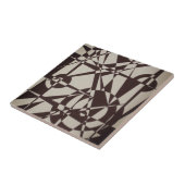 ブラック&ベージュ/クリームジオメトリックモダン抽象芸術アート タイル (側面)