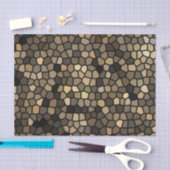 ブラック、ベージュ、ブラウンモザイク 薄葉紙 (クラフト)