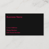 ブラック&ホットピンクのビジネスカードにシックなエレガンス 名刺 (裏面)