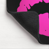 ブラック&ホットピンクグラデーションリップスティックキス マウスパッド (コーナー)