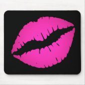 ブラック&ホットピンクグラデーションリップスティックキス マウスパッド (正面)