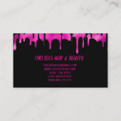 ブラック&ホットピンクドリップエレガントグリッタースパークル ロイヤリティカード (裏面)