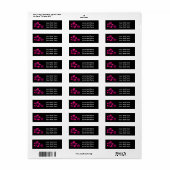 ブラック&ホットピンクハイビスカスフローラ住所 シール (フルシート)