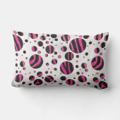 ブラック&ホットピンクピロカドットゼブラ ランバークッション (裏面)