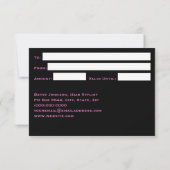 ブラック&ホットピンクフォイルフェイクギフト証明書カード 招待状 (裏面)