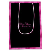 ブラック&ホットピンクフォイルフェイク抱き枕 ミディアムペーパーバッグ (裏面)