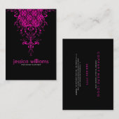 ブラック&ホットピンクフローラレース 名刺 (正面/裏面)