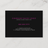 ブラック&ホットピンクフローラレース 名刺 (裏面)