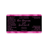 ブラック&ホットピンク化粧品ドロッパーボトルラベル ラベル (正面)